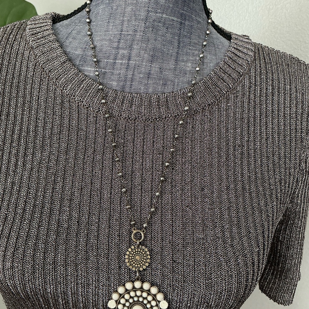 H&M Metallic Rib Knit Top - Picture 9 of 10